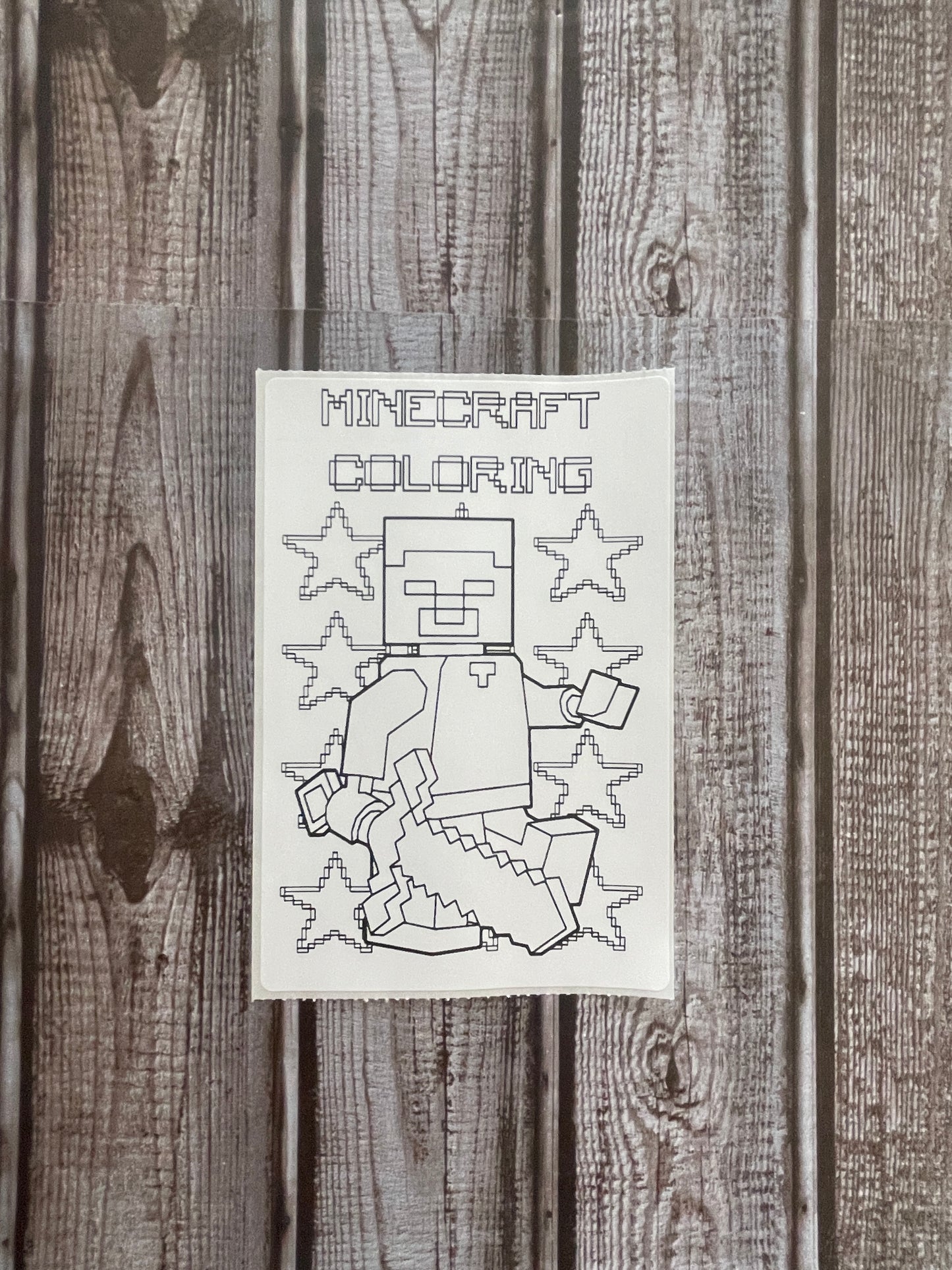 Minecraft Coloring Sticker Sheet