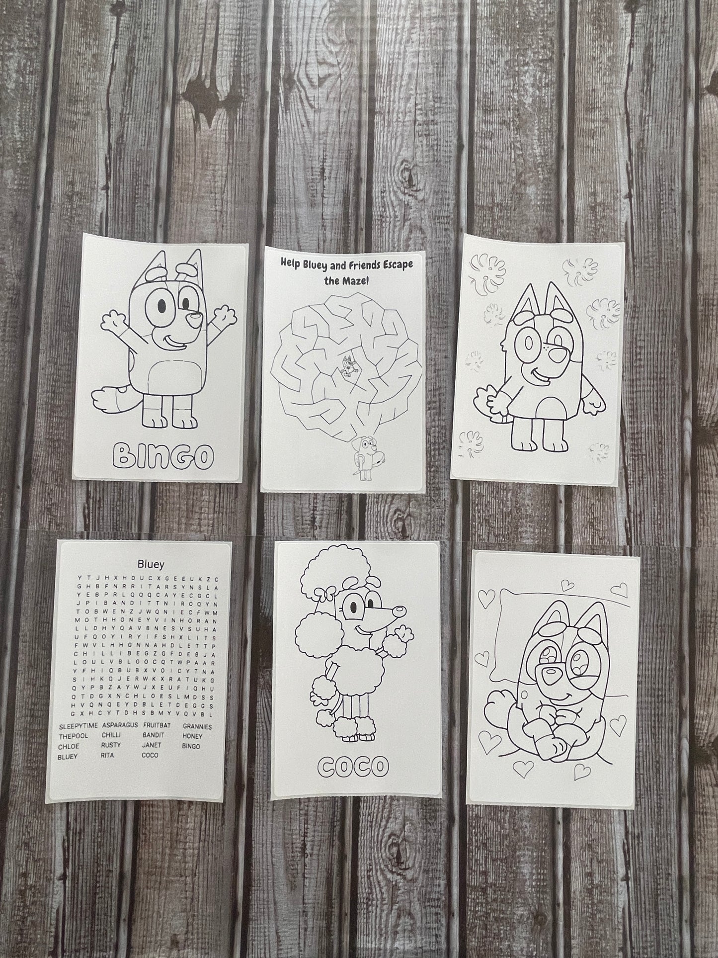 Bluey Coloring Sticker Sheet