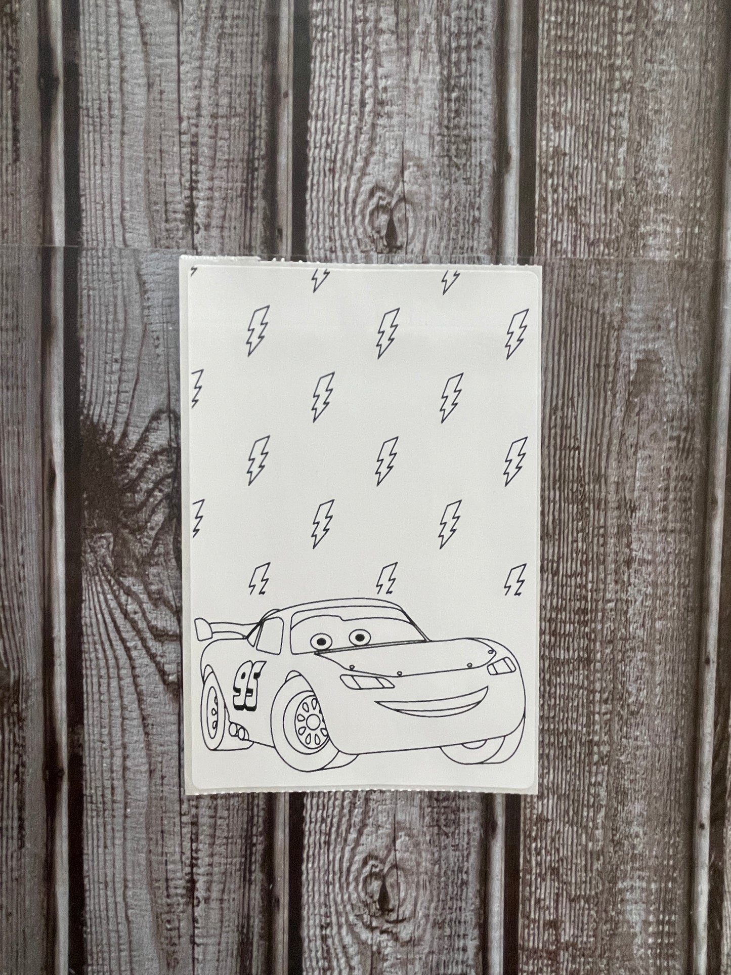 Lightning McQueen Coloring Sticker Sheet