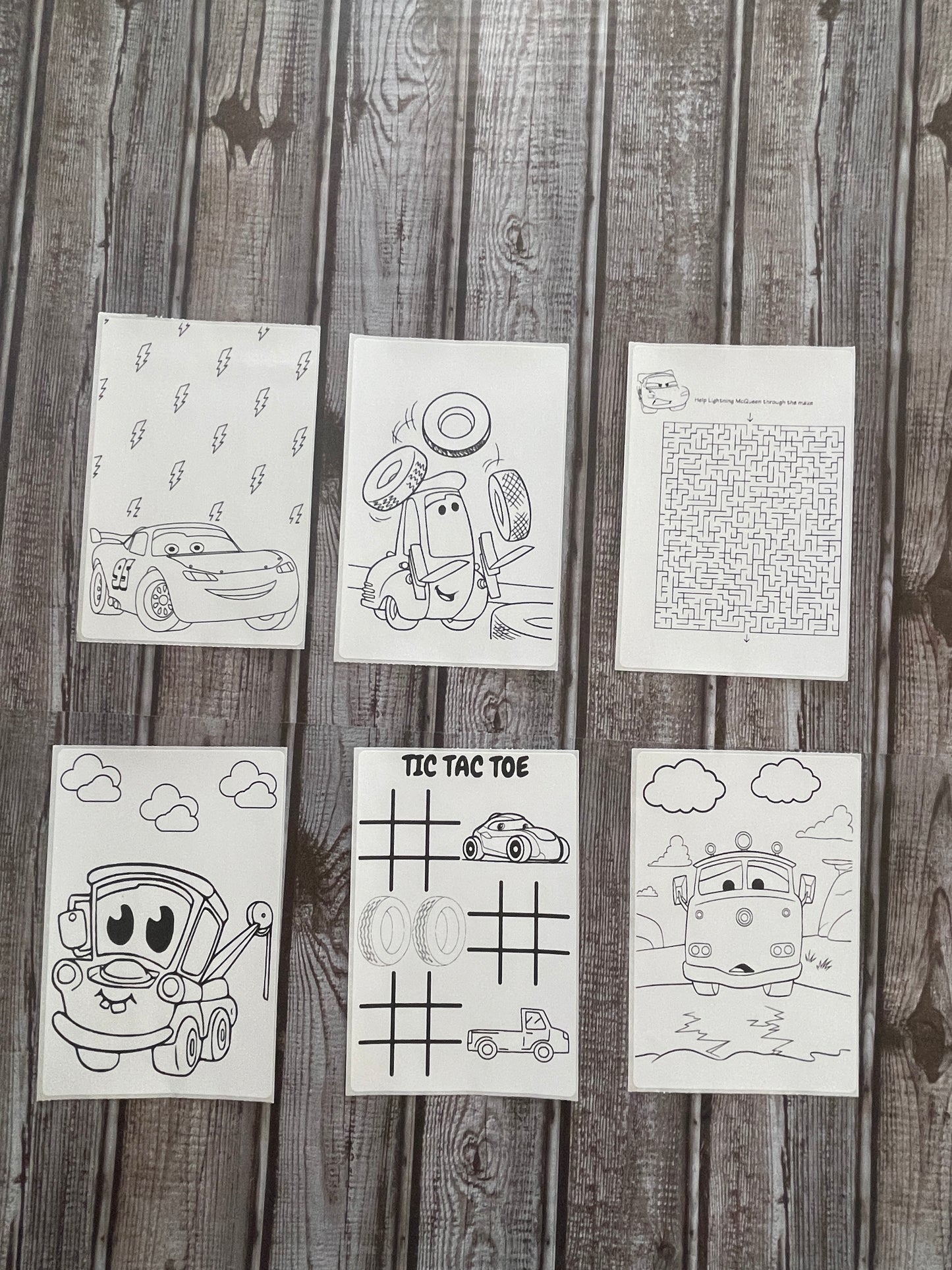 Lightning McQueen Coloring Sticker Sheet