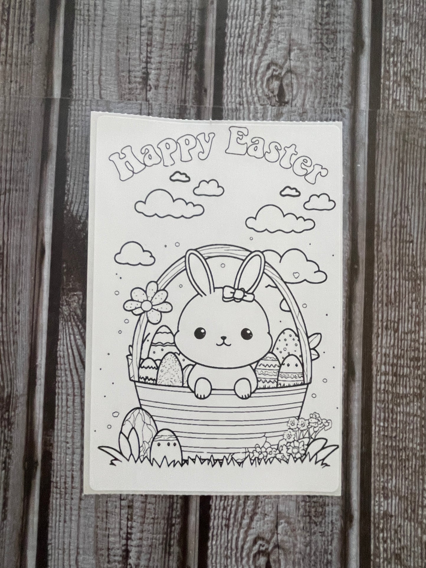 Easter Coloring Sticker Sheet