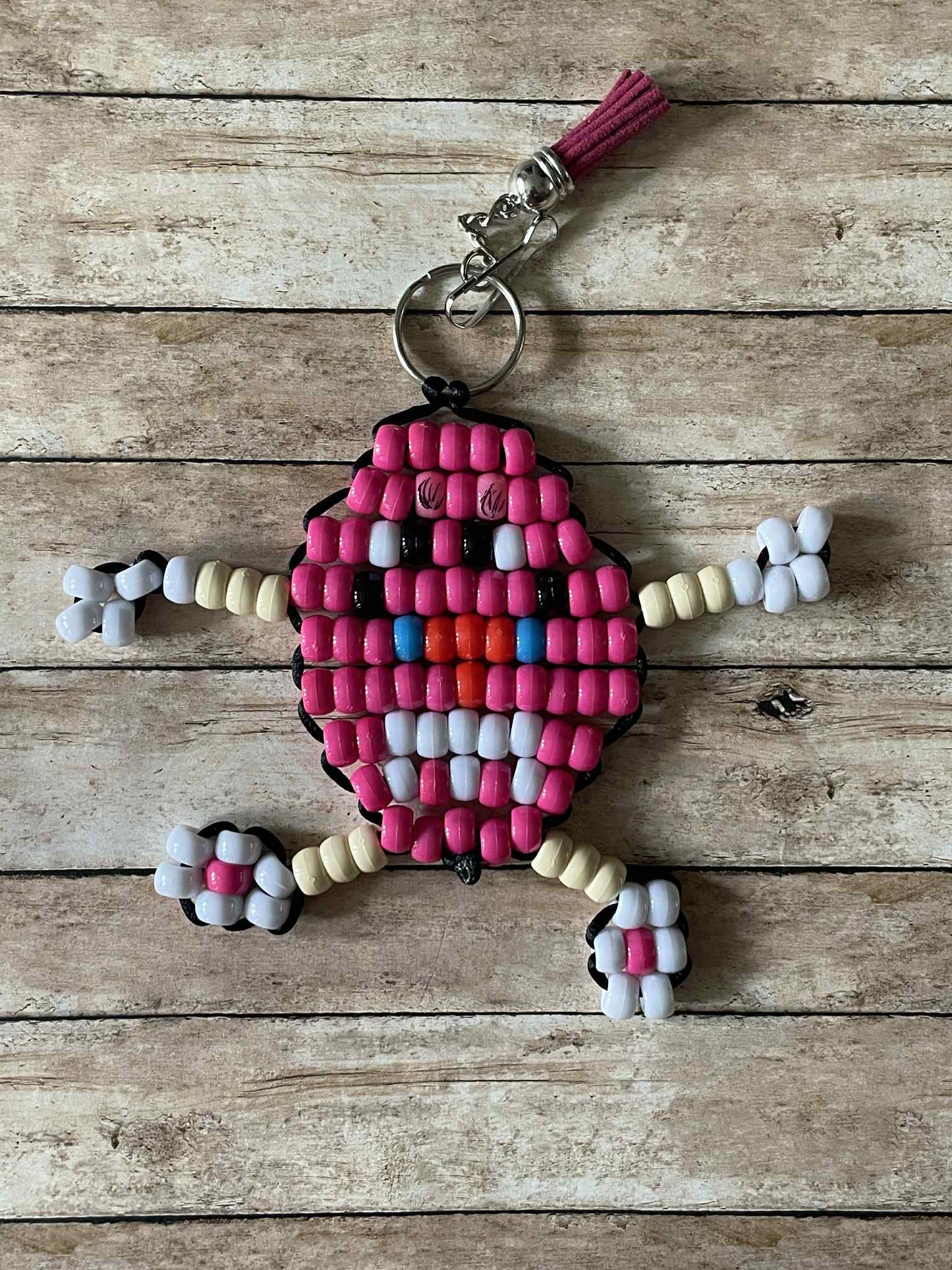 Pink MM Beaded Keychain