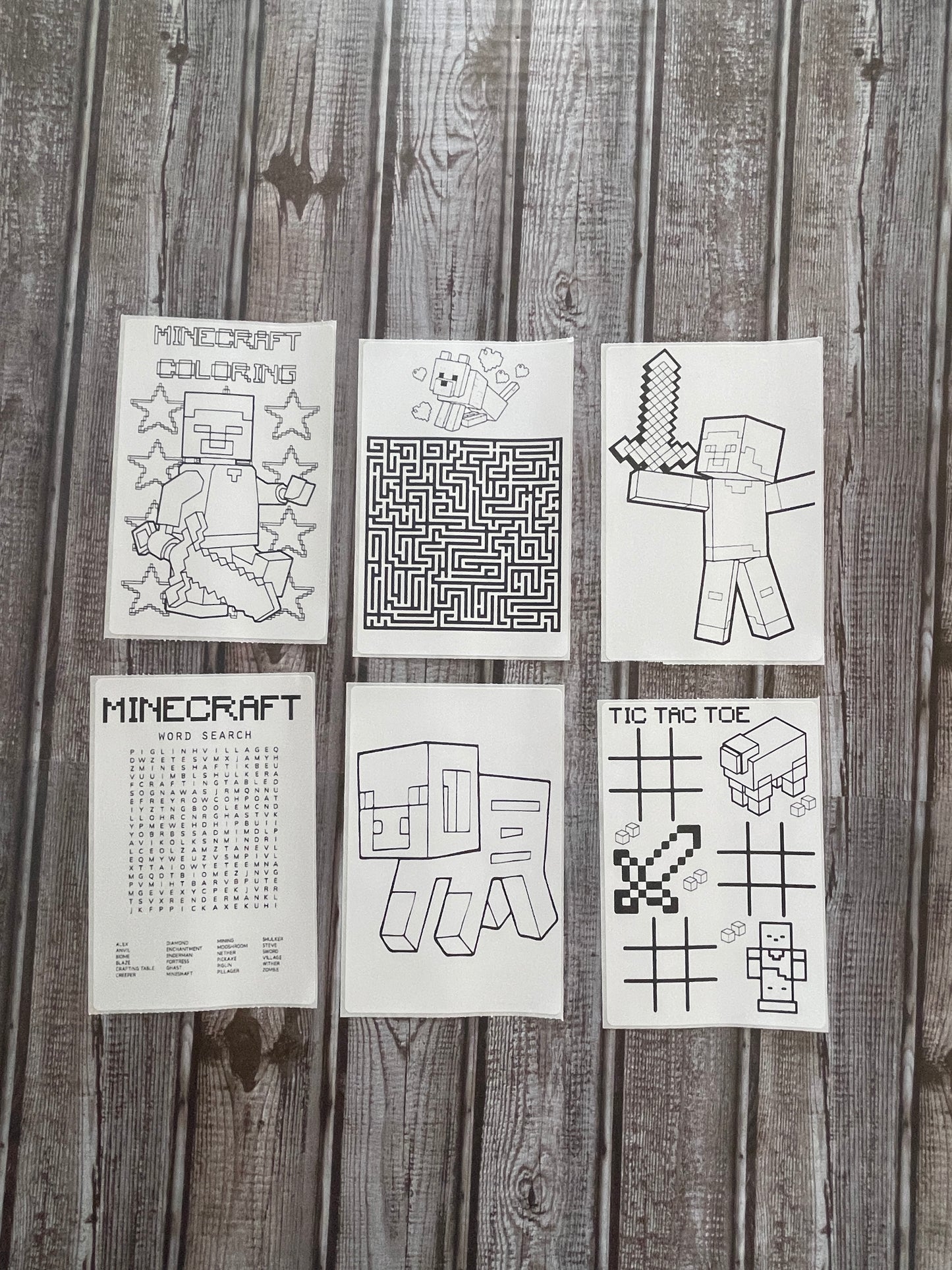 Minecraft Coloring Sticker Sheet