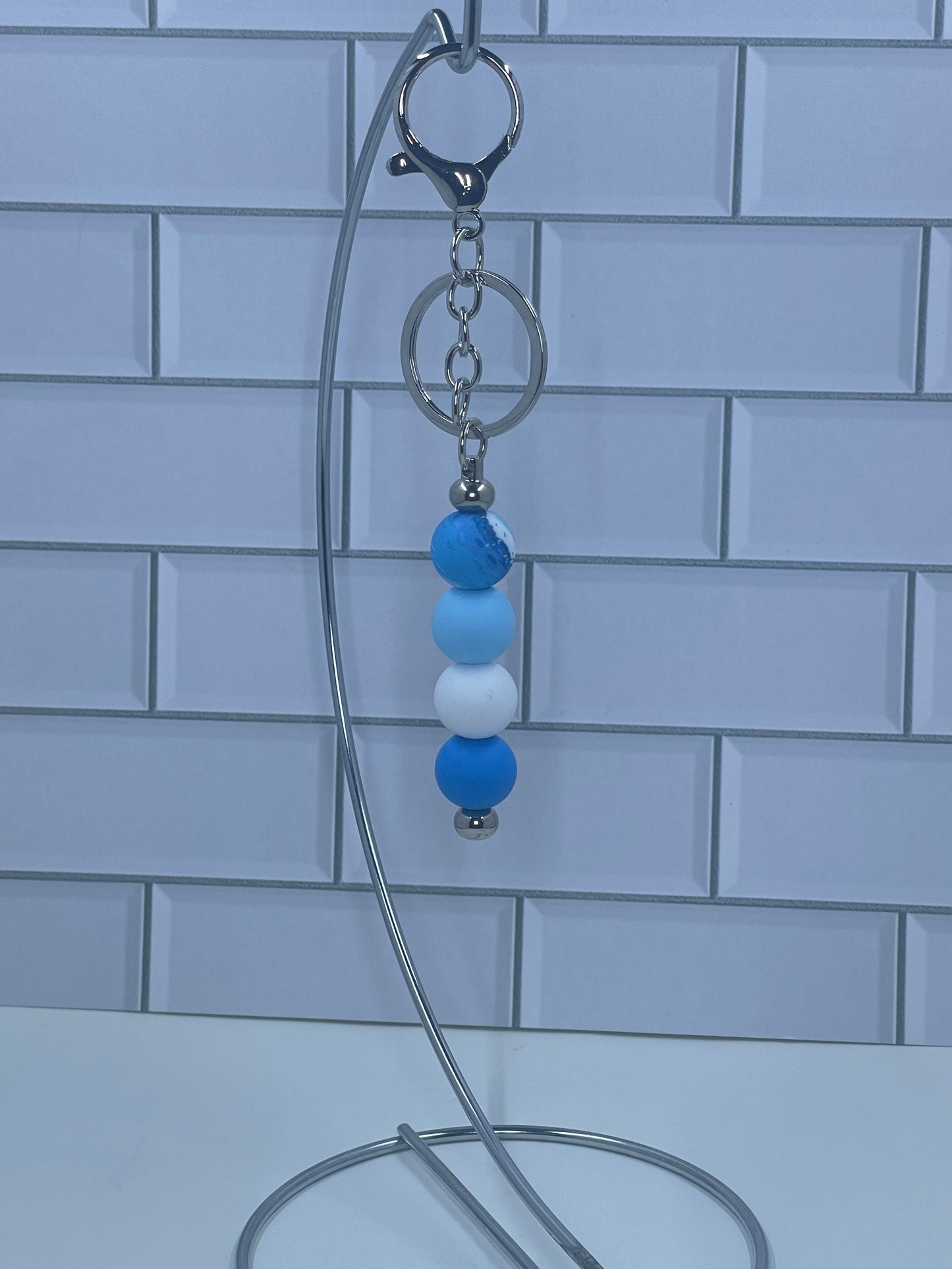 Blue Marble Bar Keychain
