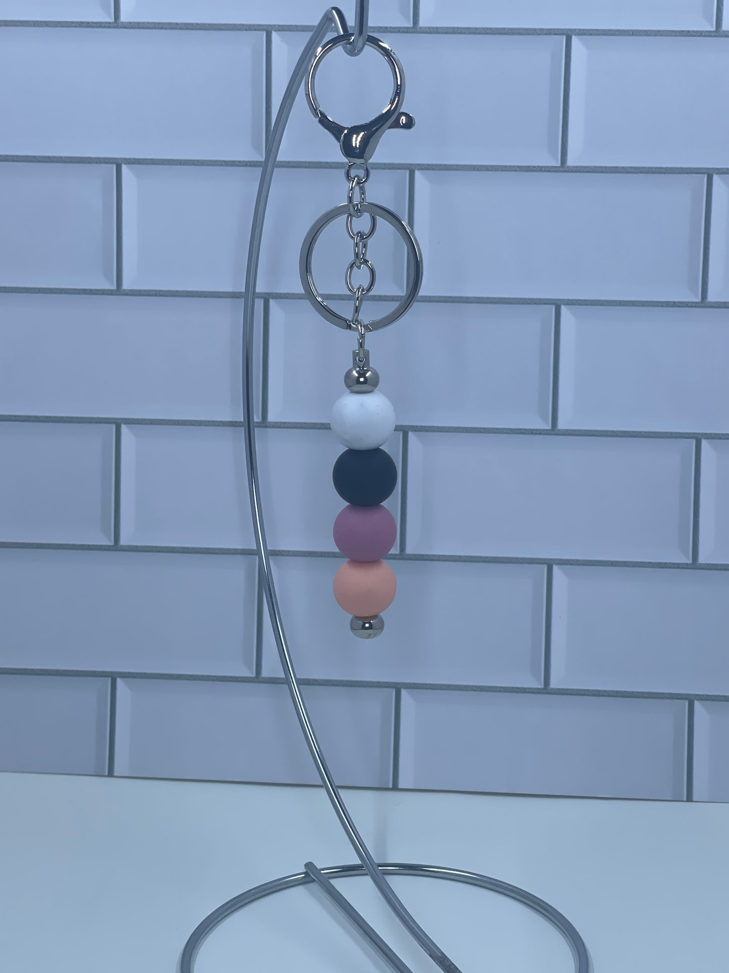 Peach Marble Bar Keychain