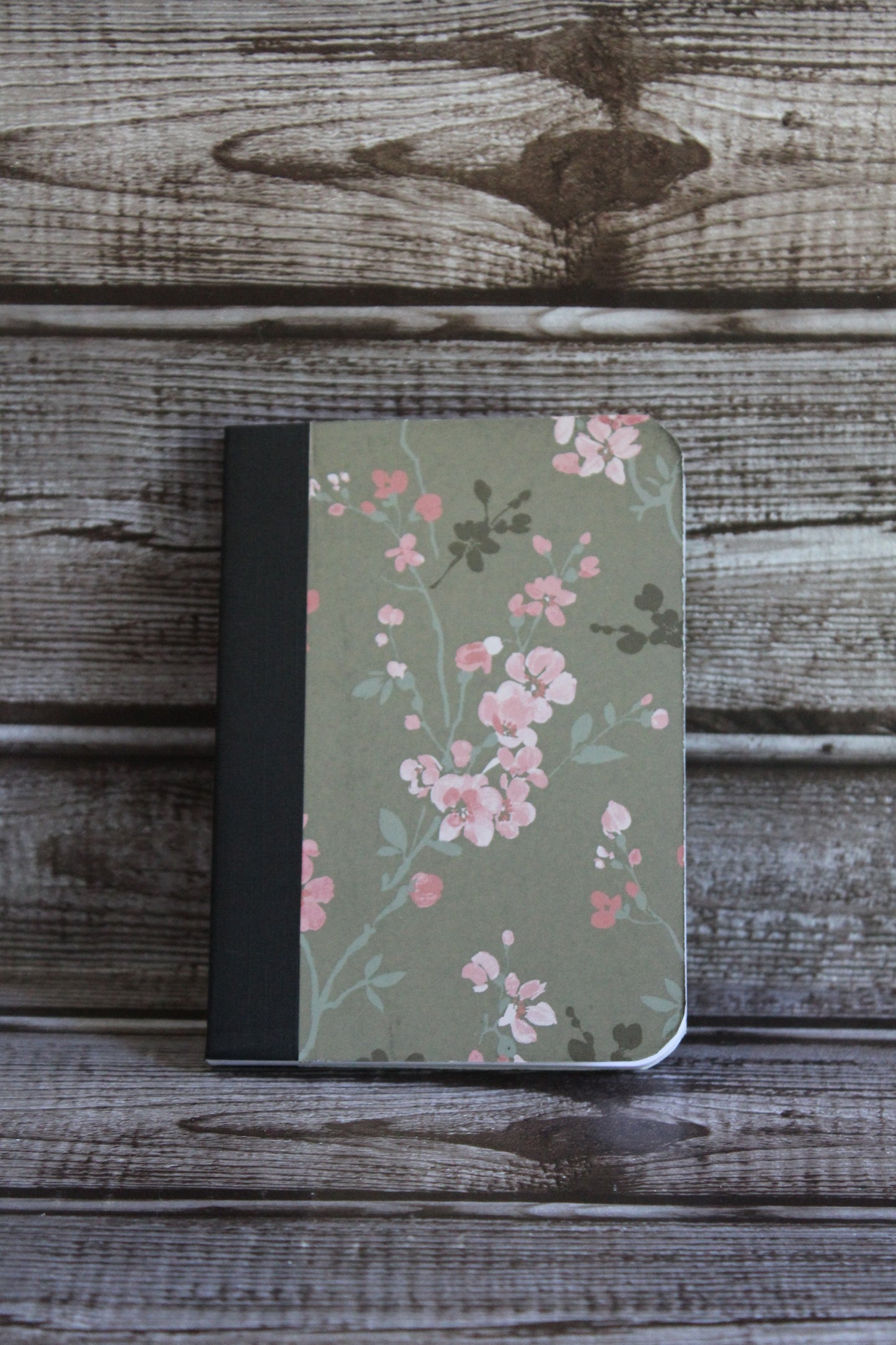 Green| Pink Flower Mini Notebook
