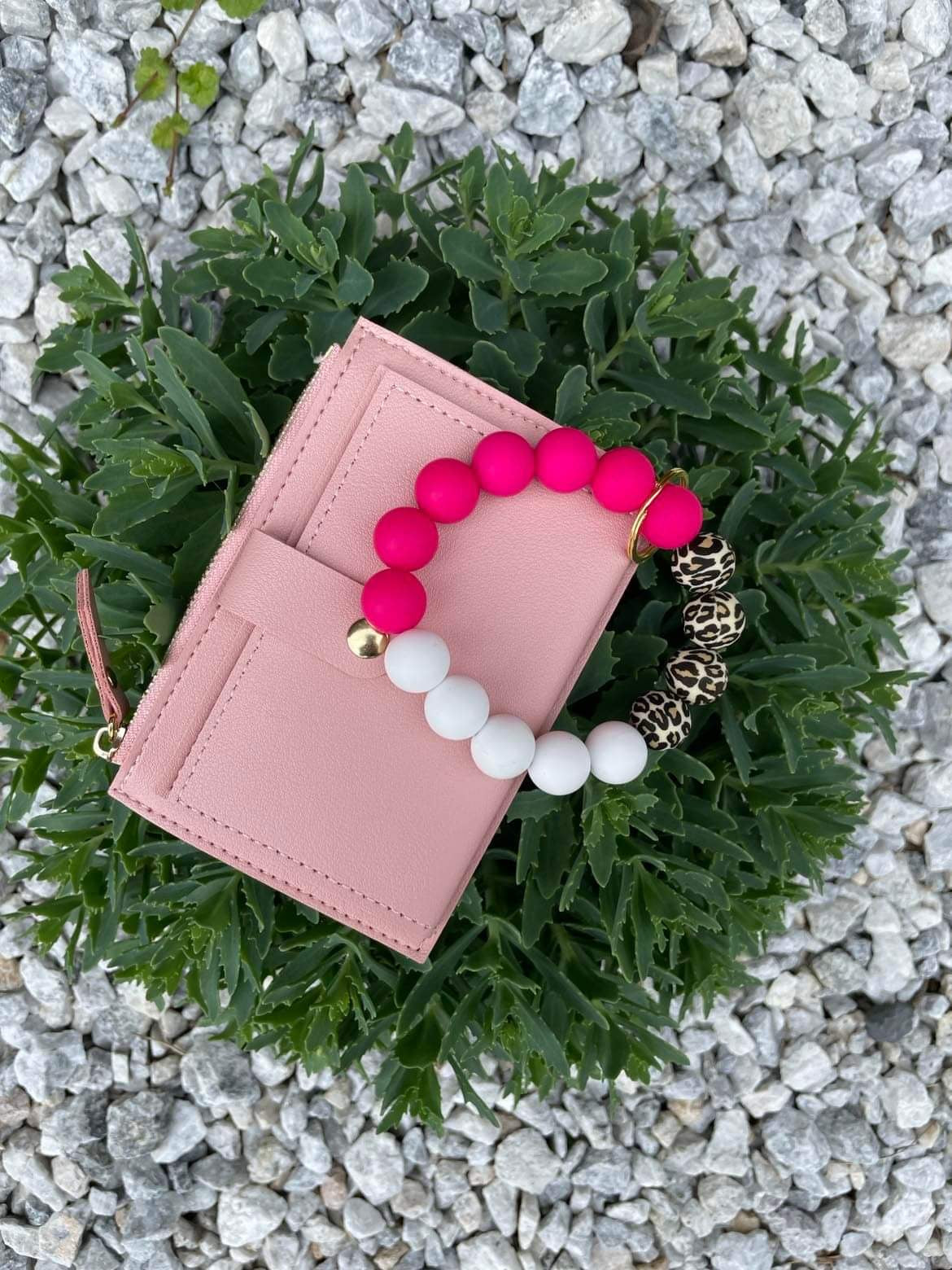 Pink Leopard Wristlet with Wallet