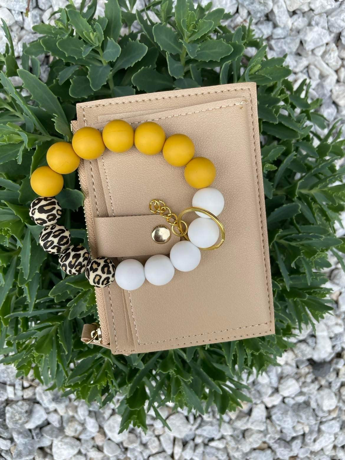 Yellow Leopard Wristlet with Wallet