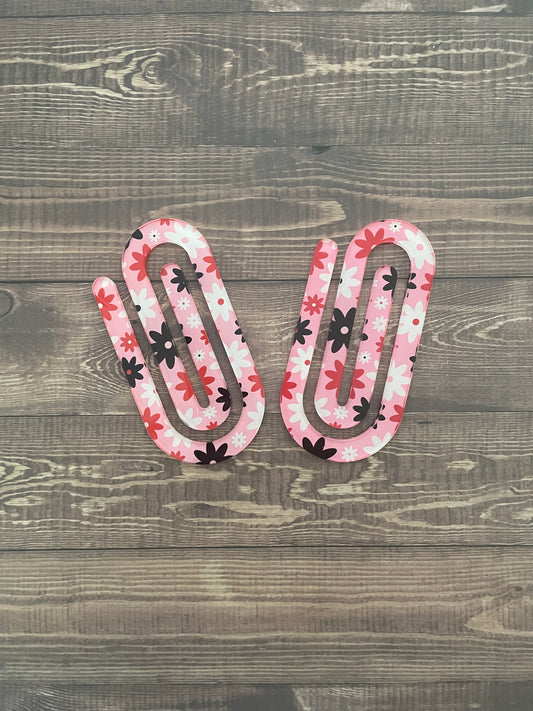 Pink Flower Jumbo Paperclip