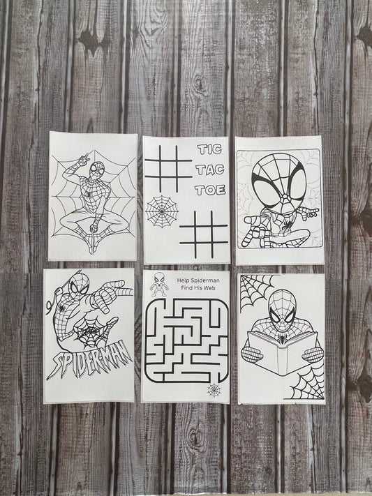 Spiderman Coloring Sticker Sheet
