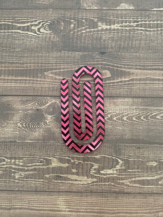 Pink Chevron Jumbo Paperclip