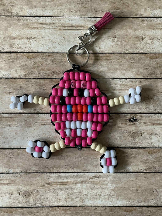 Pink MM  Beaded Keychain