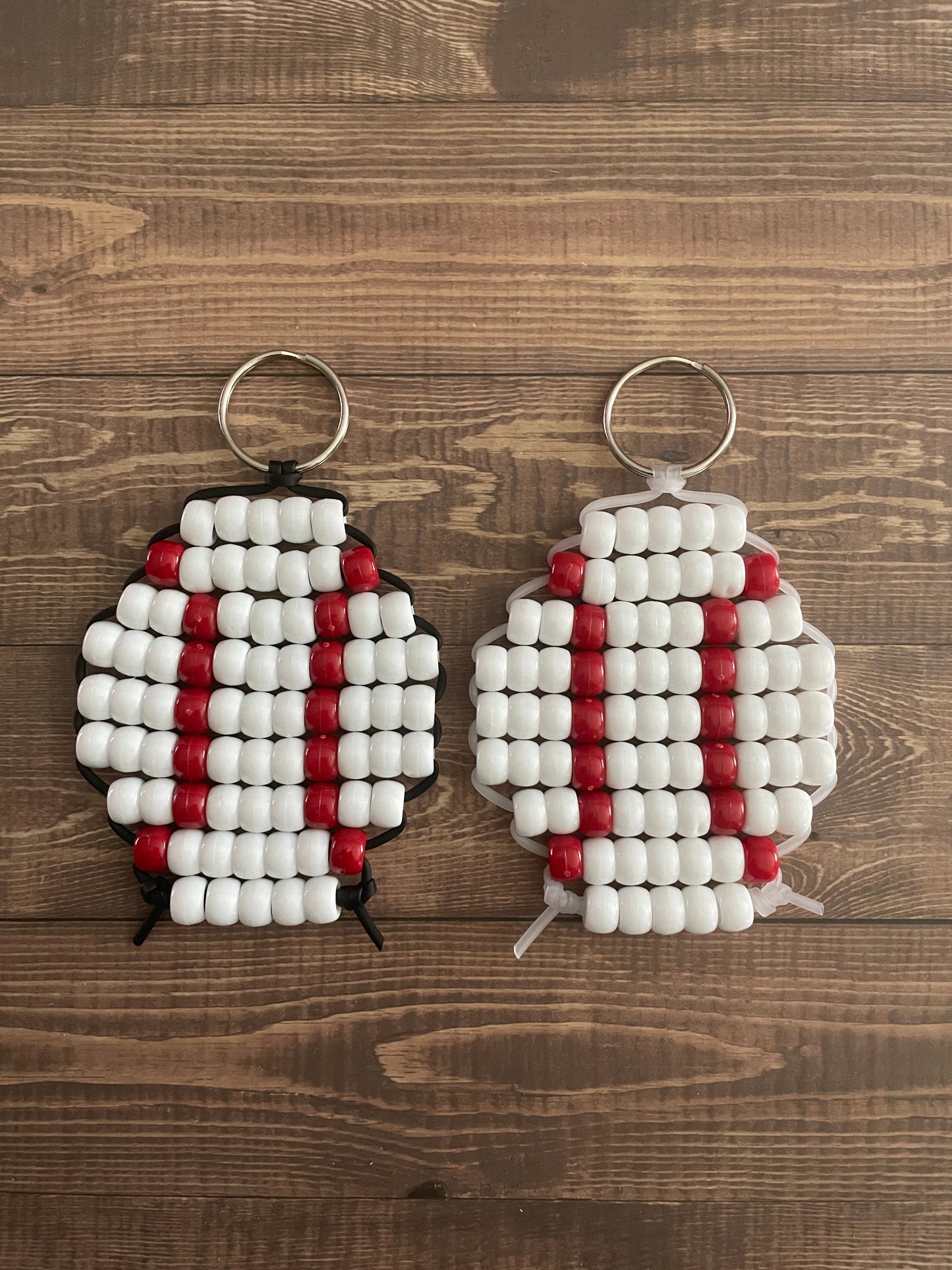 Baseball Beaded Keychain