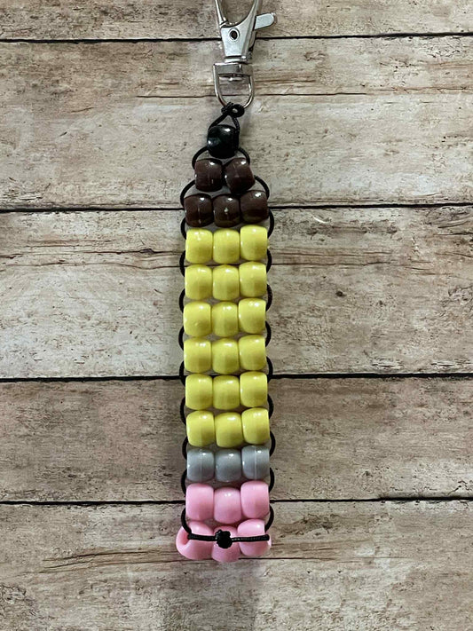 Pencil Beaded Keychain
