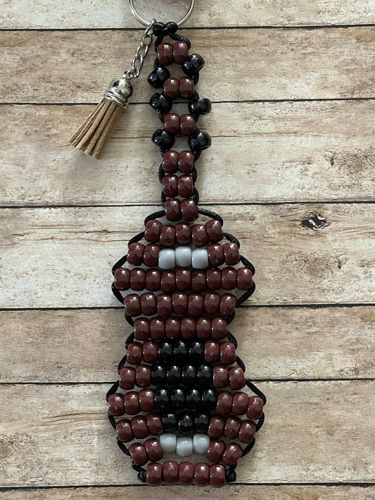 Guitar Beaded Keychain