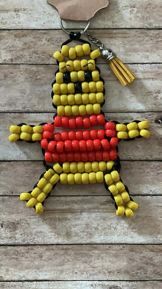 Honey Bear Beaded Keychain