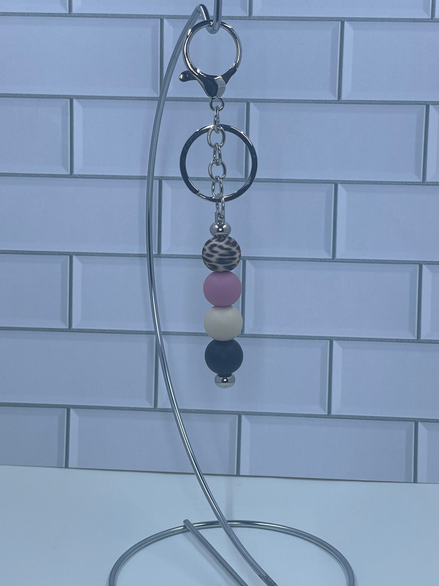 Brown Leopard Bar Keychain