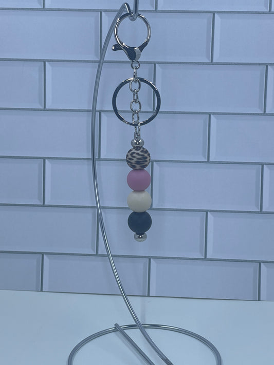 Brown Leopard Bar Keychain