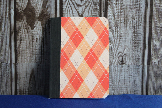Orange Plaid Mini Notebook
