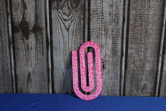 Pink Leopard Jumbo Paperclip