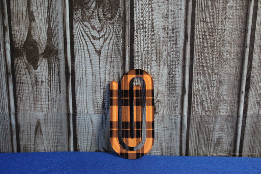 Orange Plaid Jumbo Paperclip