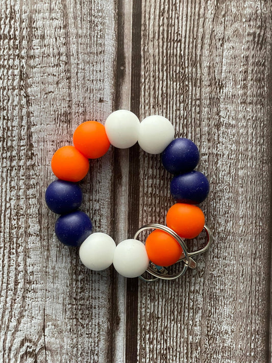 Orange, Blue, White Mini Wristlet