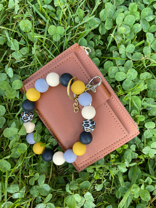 Leopard wristlet with wallet