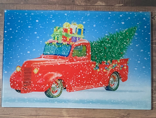 Red Truck Small Cutting Board